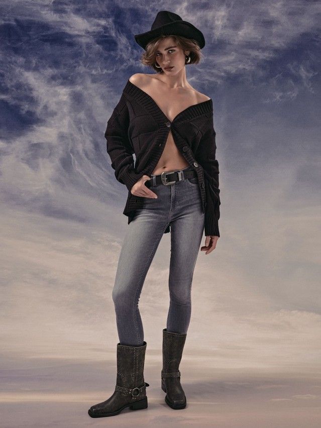 Denim trousers CONTE ELEGANT CON-669, s.170-102, grey - 1