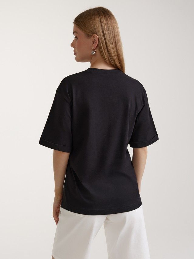 Women's polo neck shirt CONTE ELEGANT LD 3038, s.170-84, black-roses - 4