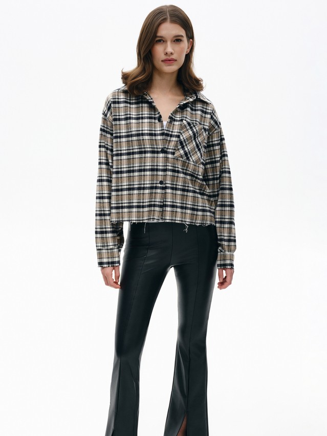 Women's shirt CONTE LRU 3504, s.170-88-94, black-beige check - 4