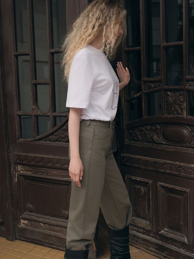 Women's polo neck shirt CONTE ELEGANT LD 3036, s.170-92, white-cats - 3
