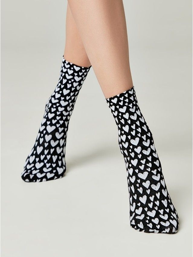 Women's socks CONTE ELEGANT FANTASY, s.23-25, nero-bianco - 2
