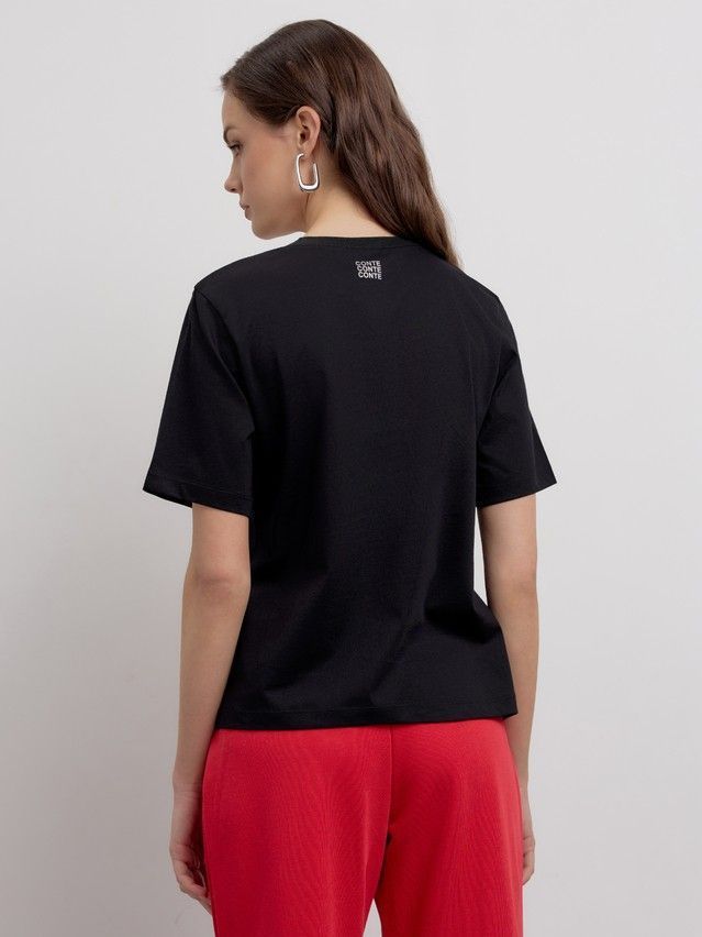 Women's polo neck shirt CONTE ELEGANT LD 2654, s.170-100, black-queen - 4