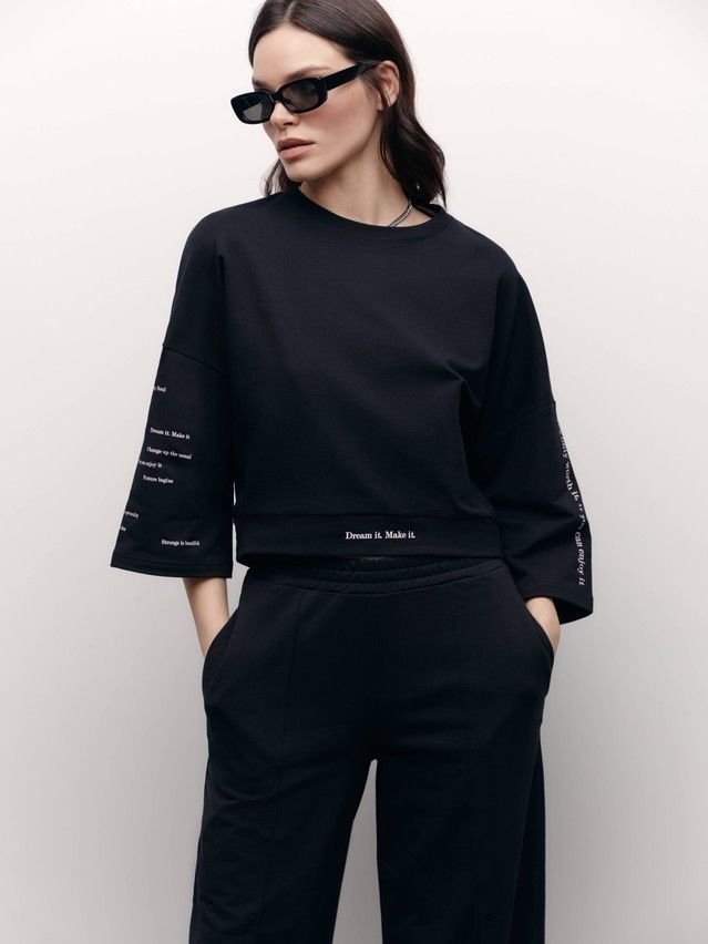 Women's polo neck shirt CONTE ELEGANT LD 1631, s.170-88, black - 2