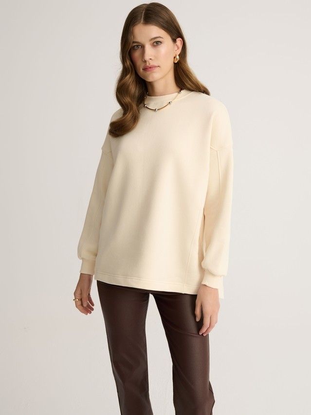 Women's polo neck shirt CONTE ELEGANT LD 2829, s.170-100, milk - 2