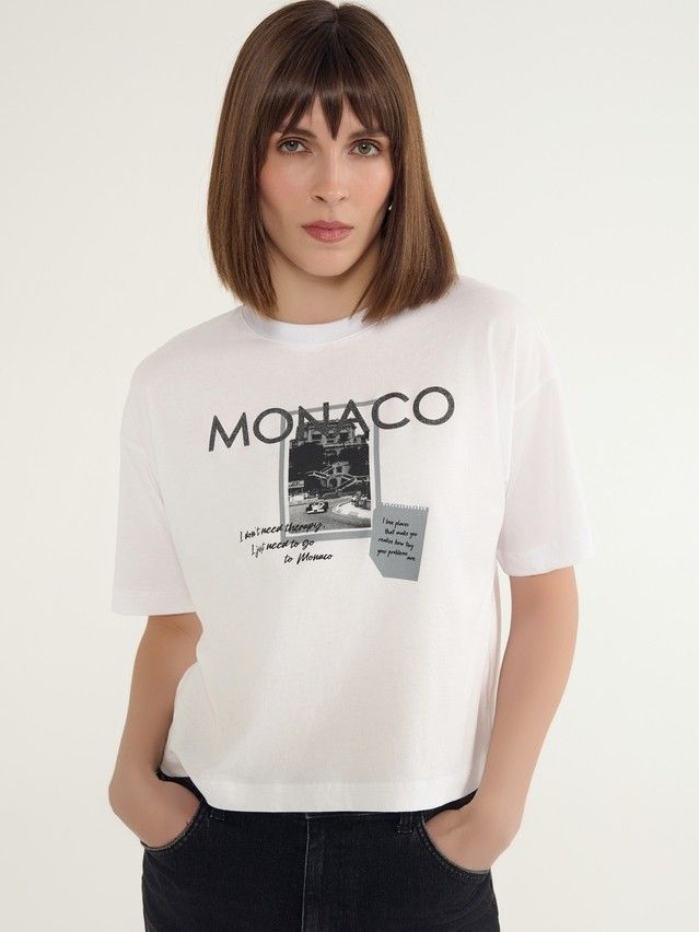 Women's polo neck shirt CONTE ELEGANT LD 3032, s.170-92, white-monaco - 3