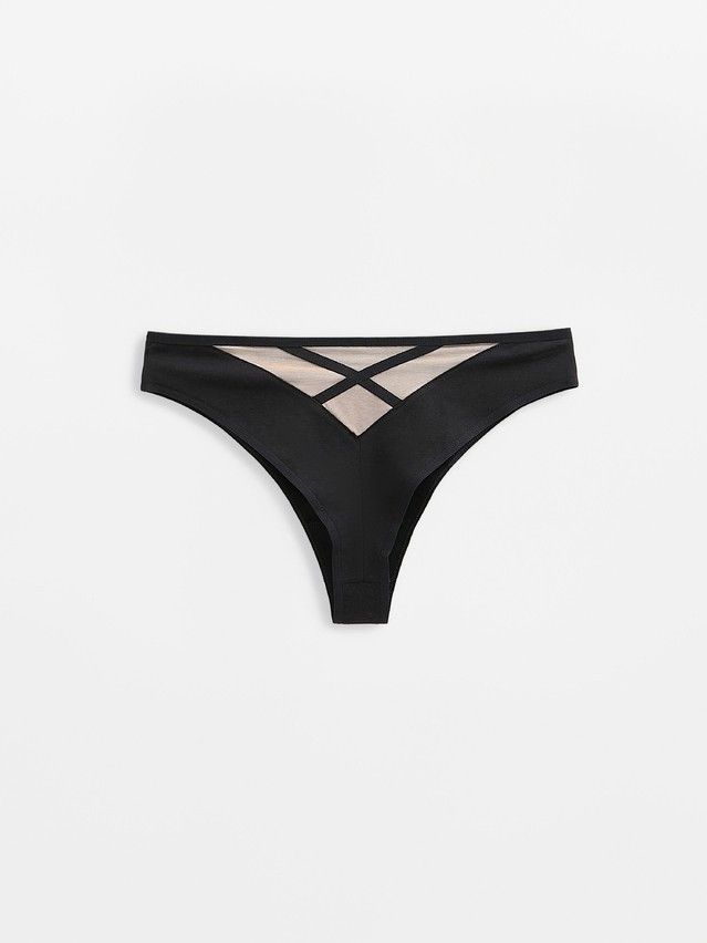 Women's panties CONTE ELEGANT CRISS CROSS LBR 2997, s.90, black-natural - 4