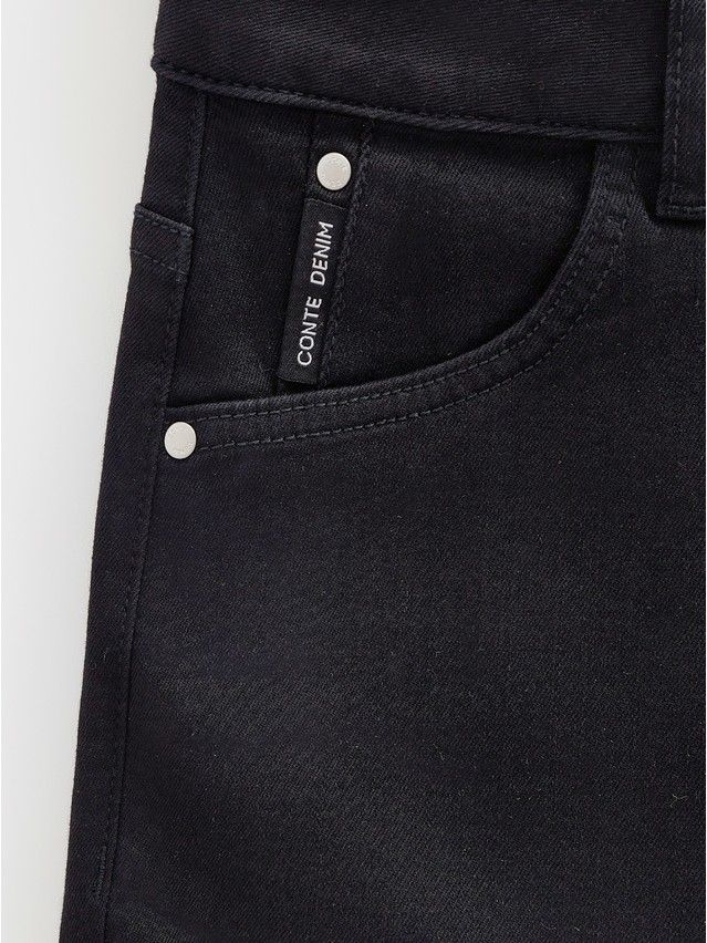 Denim trousers CONTE ELEGANT CON-665, s.170-102, black - 10