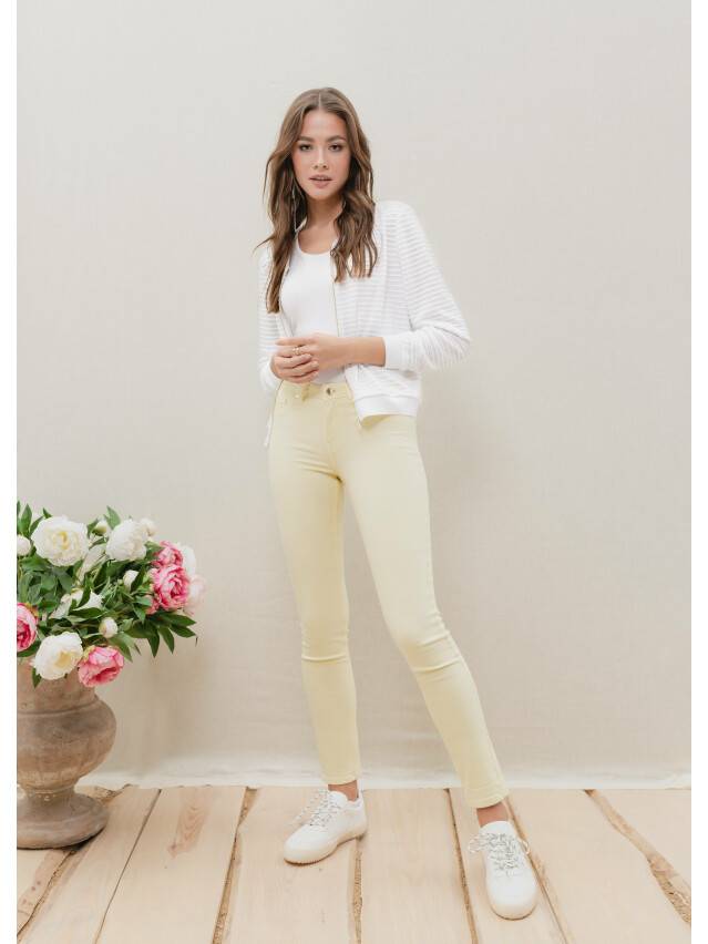 Denim trousers CONTE ELEGANT CON-38Y, s.170-102, pastel yellow - 1