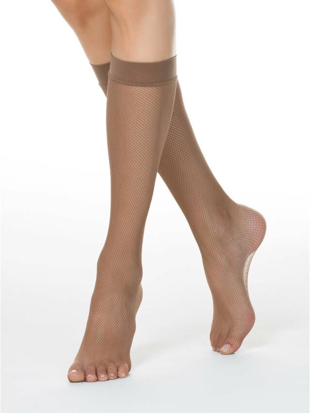 Women's knee high socks CONTE ELEGANT RETINA - MICRO, s.23-25, bronz - 1