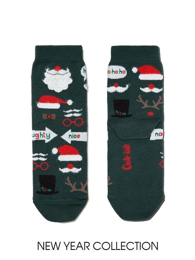 Children's socks CONTE-KIDS NEW YEAR, s.24-29, 378 dark green - 1