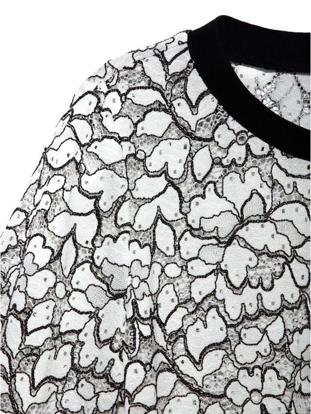 Women's polo neck shirt CONTE ELEGANT LD 904, s.170-100, off-white-black - 3