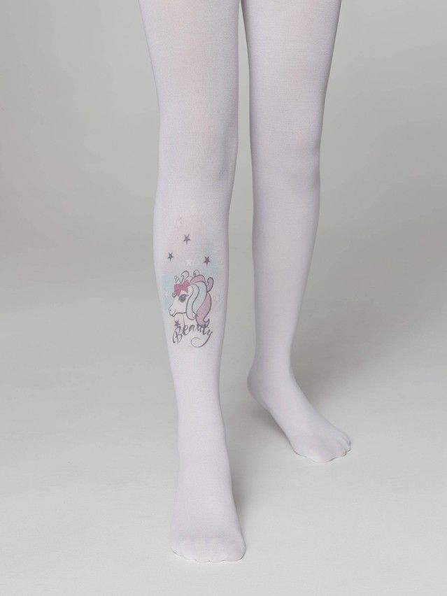 Fancy children's tights CONTE ELEGANT BEAUTY, s.104-110, bianco - 2