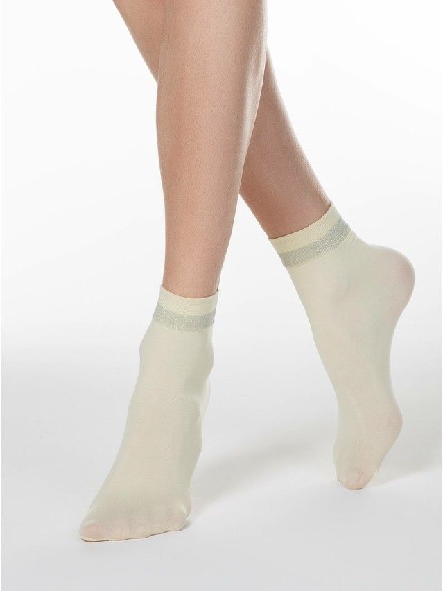 Women's socks CONTE ELEGANT FANTASY, s.23-25, silver-yellow - 1