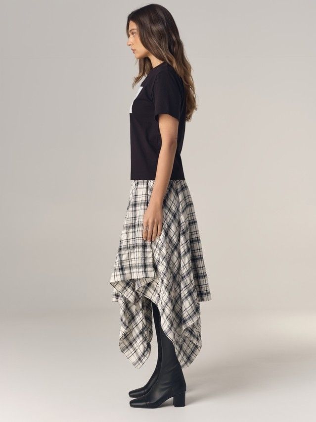 Women's polo neck shirt CONTE LD 3470, s.170-88, black-roses - 5