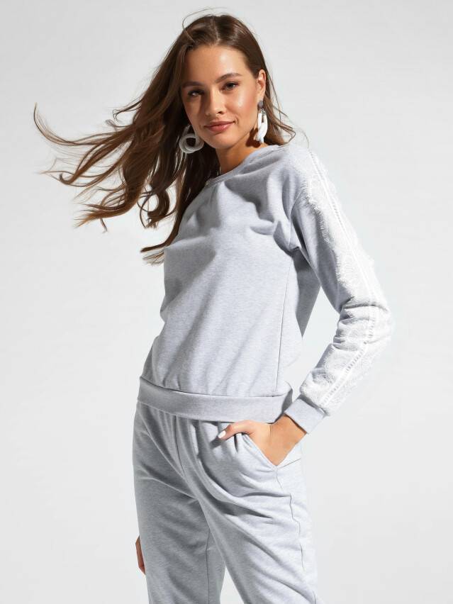 Women's sweatshirt LD 1051, s.170-100, shiny grey - 2