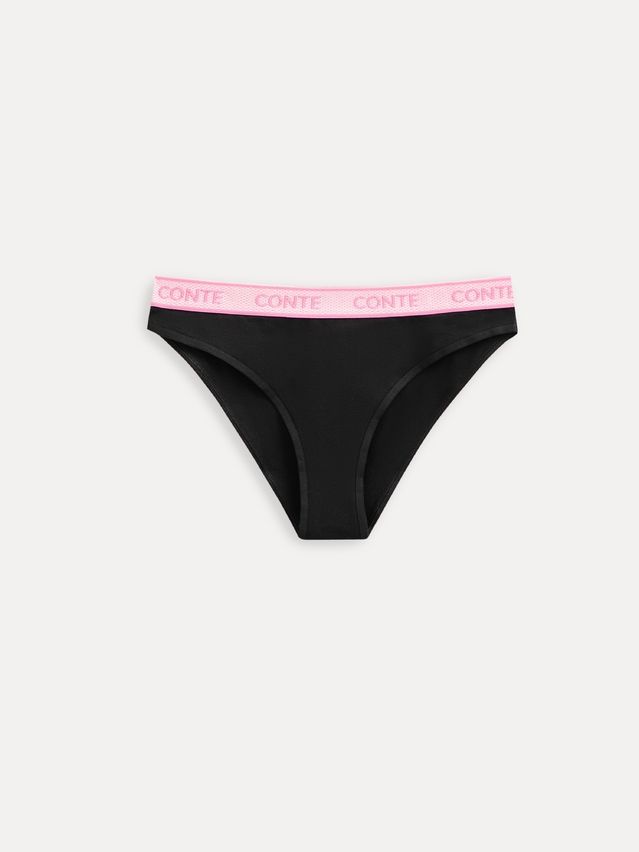 Women's panties CONTE ELEGANT PRINT DOTS LB 2545, s.90, black-pink - 3