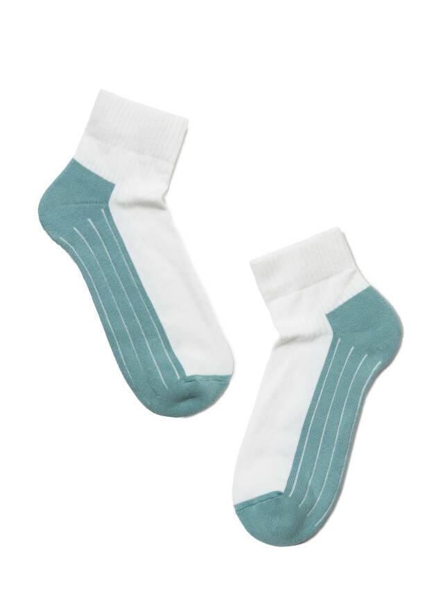 Women's socks CONTE ELEGANT ACTIVE, s.23, 026 white-grey-turquoise - 2