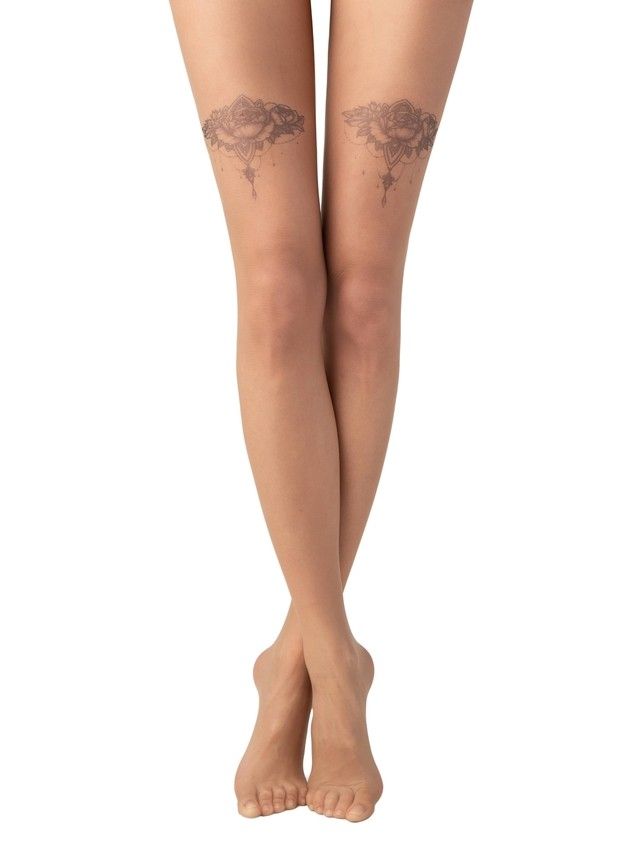 Women's tights FANTASY FLORAL ART, s.2, bronz - 3