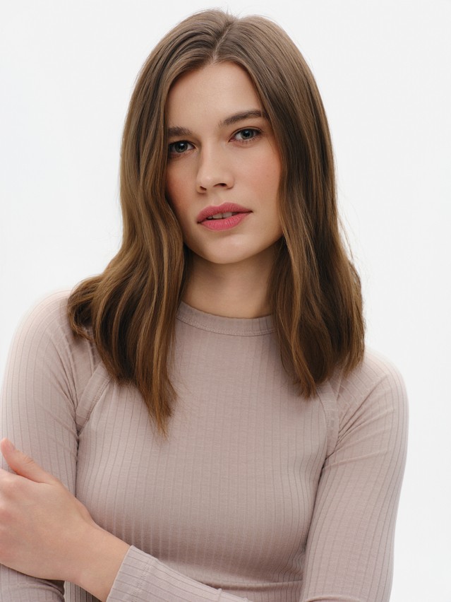 Women's polo neck shirt CONTE LD 3366, s.170-88, beige - 2