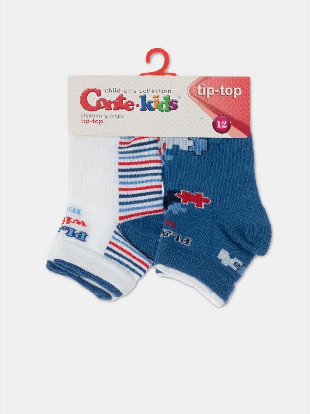 Children's socks CONTE-KIDS TIP-TOP (2 pairs),s.18-20, 702 white-denim - 4