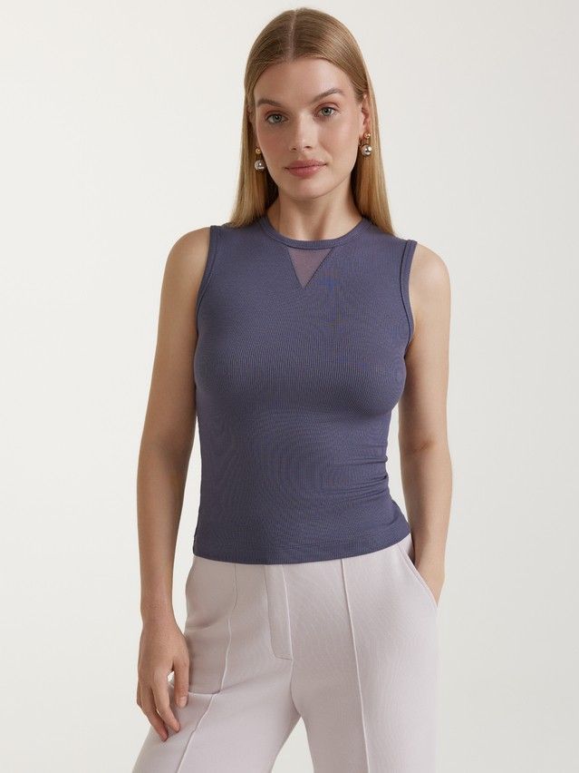Women's polo neck shirt CONTE ELEGANT LD 3060, s.170-84, graphite - 2