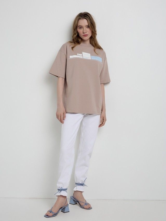 Women's polo neck shirt CONTE ELEGANT LD 2094, s.170-92, beige - 3