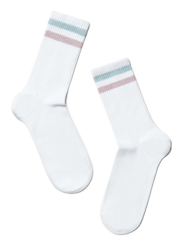 Women's cotton socks ACTIVE 19C-65SP, rives. 36-37, 157 white-light pink - 2