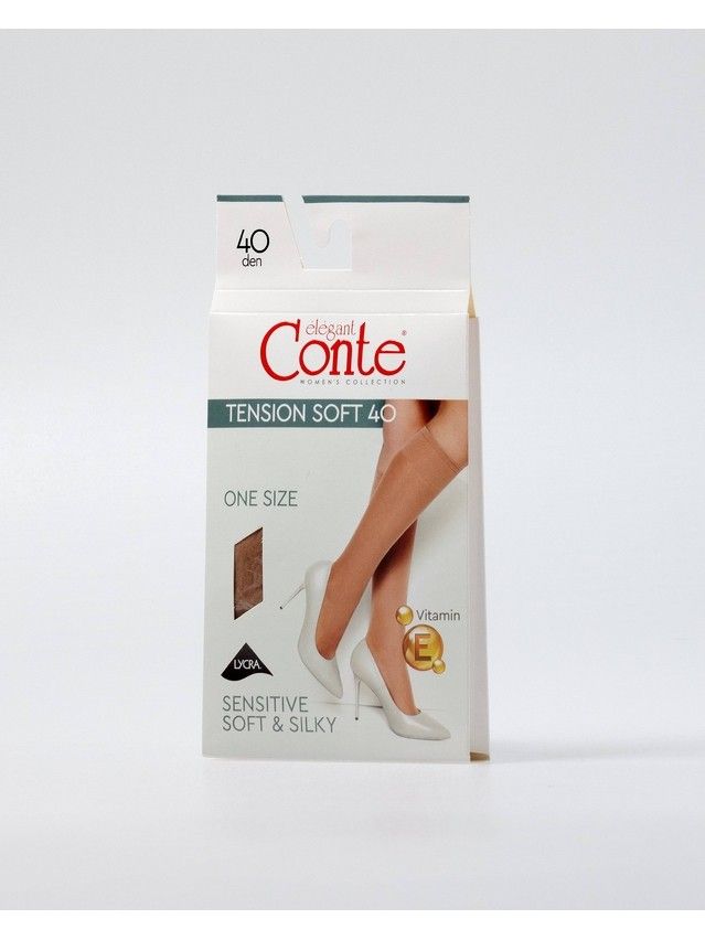 Women's knee high socks CONTE ELEGANT TENSION SOFT 40 (1 pair),s.23-25, shade - 2