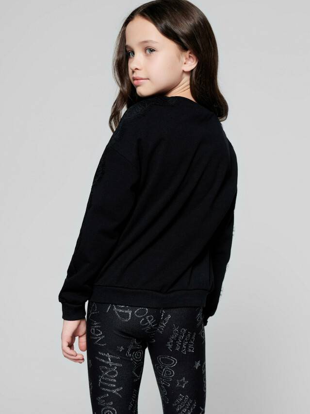 Sweatshirt for girls DD 1074, s.128,134-68, shiny black - 3