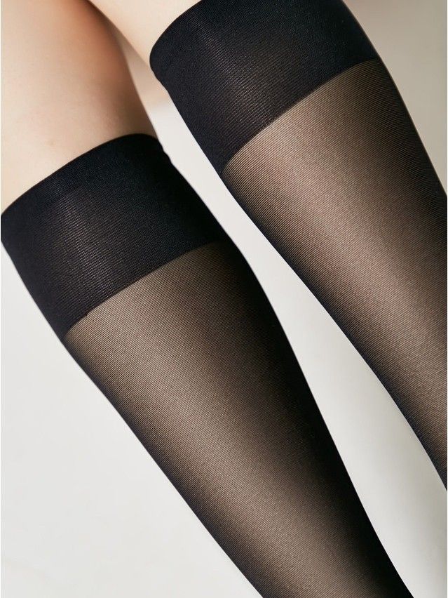 Women's knee high socks CONTE ELEGANT TENSION SOFT 40 (1 pair),s.23-25, nero - 8