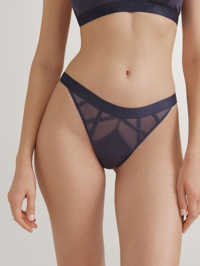 Women's panties CONTE ELEGANT CRISS CROSS LTA 2998, s.90, graphite - 1