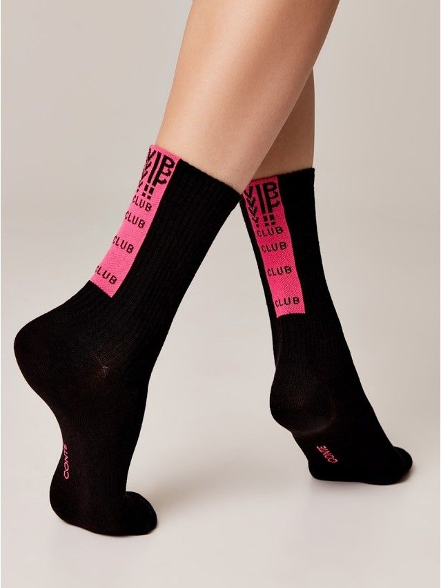 Women's socks CONTE ELEGANT ACTIVE, s.23-25, 433 black-pink - 3