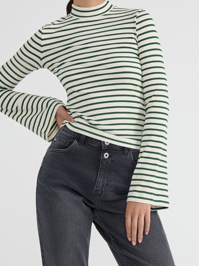 Women's polo neck shirt CONTE ELEGANT LD 2798, s.170-92, emerald-milk - 2