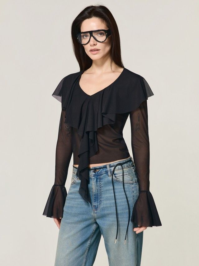 Women's polo neck shirt CONTE LD 3485, s.170-84, black - 6