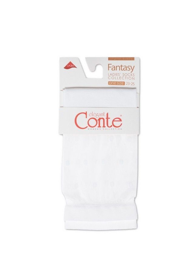 Women's socks FANTASY 19C-29SP, rives. 36-39, bianco - 3