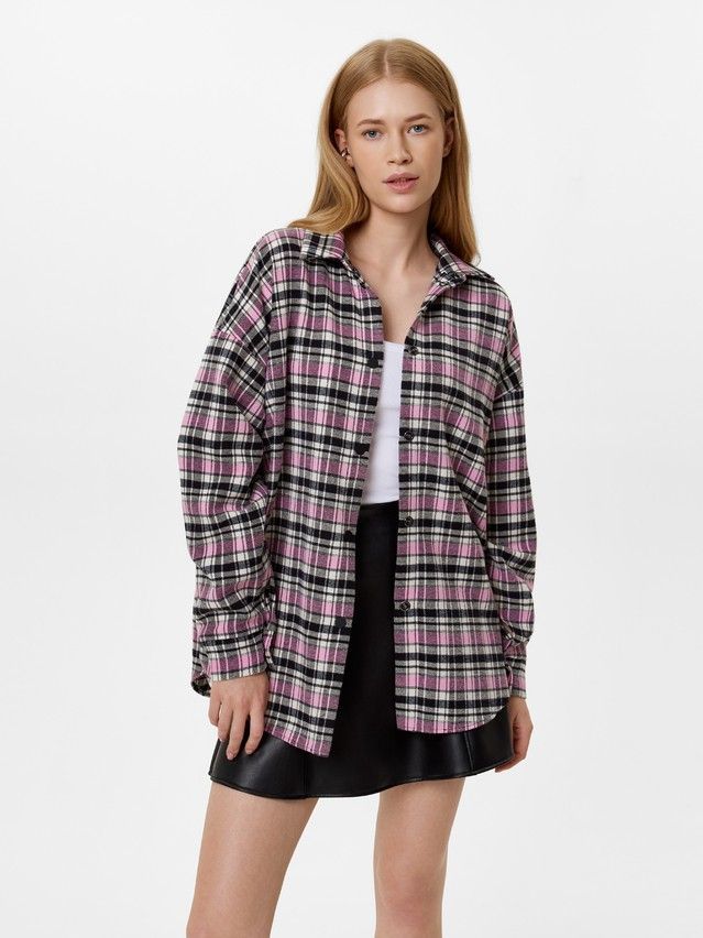 Women's shirt CONTE LRU 3323, s.170-84-90, black-pink check - 2
