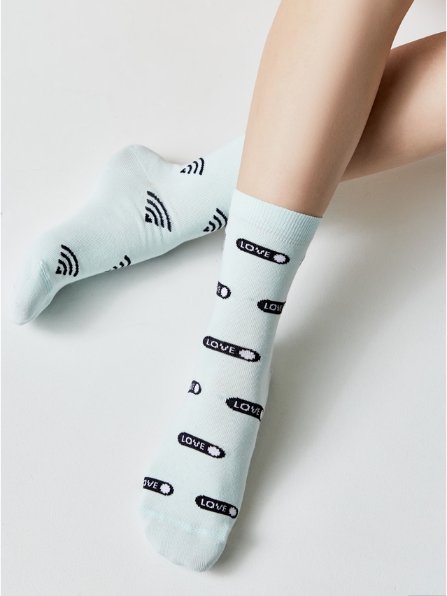 Women's socks CONTE ELEGANT HAPPY, s.23-25, 613 pale turquoise - 2