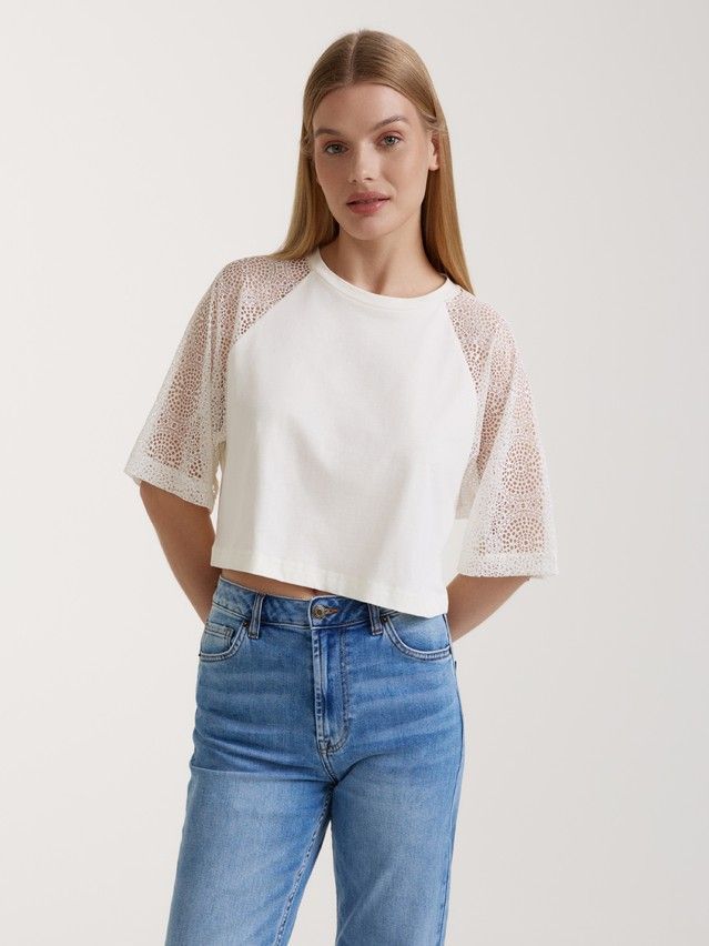 Women's polo neck shirt CONTE ELEGANT LD 3159, s.170-84, milk - 1