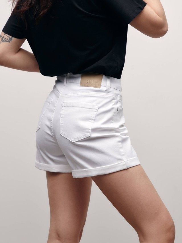 Denim shorts CONTE ELEGANT CON-446, s.170-90, white - 4