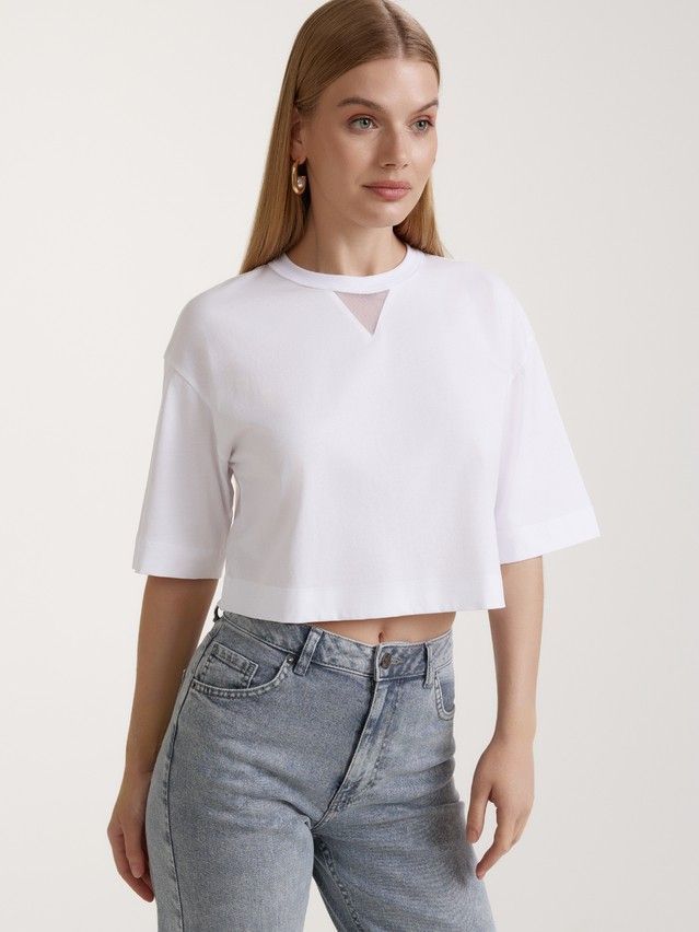 Women's polo neck shirt CONTE ELEGANT LD 3084, s.170-92, white - 1