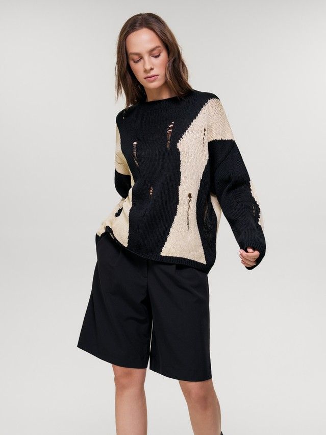 Women's pullover CONTE ELEGANT LDK2552, s.170-84, black-beige - 5