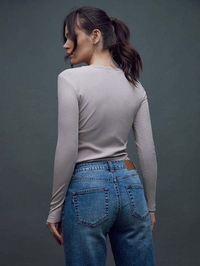 Women's polo neck shirt CONTE ELEGANT LD 1613, s.170-92, cappuccino - 4