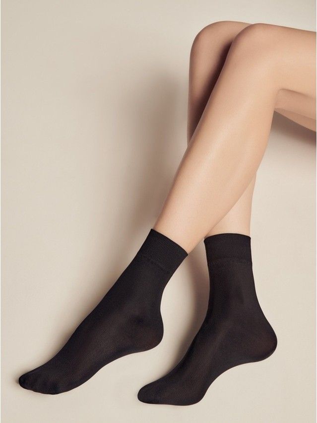 Women's socks CONTE ELEGANT MICROFIBRA 50 (1 pair),envelope, s.23-25, nero - 1
