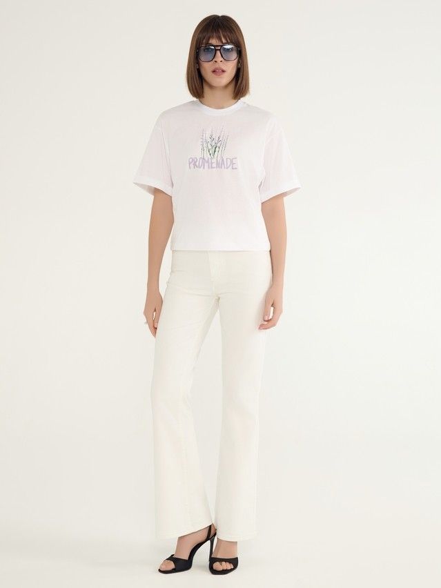 Women's polo neck shirt CONTE ELEGANT LD 3039, s.170-100, white-promenade - 5