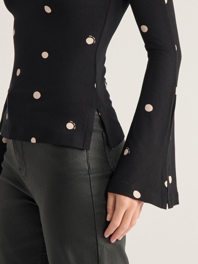 Women's polo neck shirt CONTE ELEGANT LD 3147, s.170-92, black-dots - 6