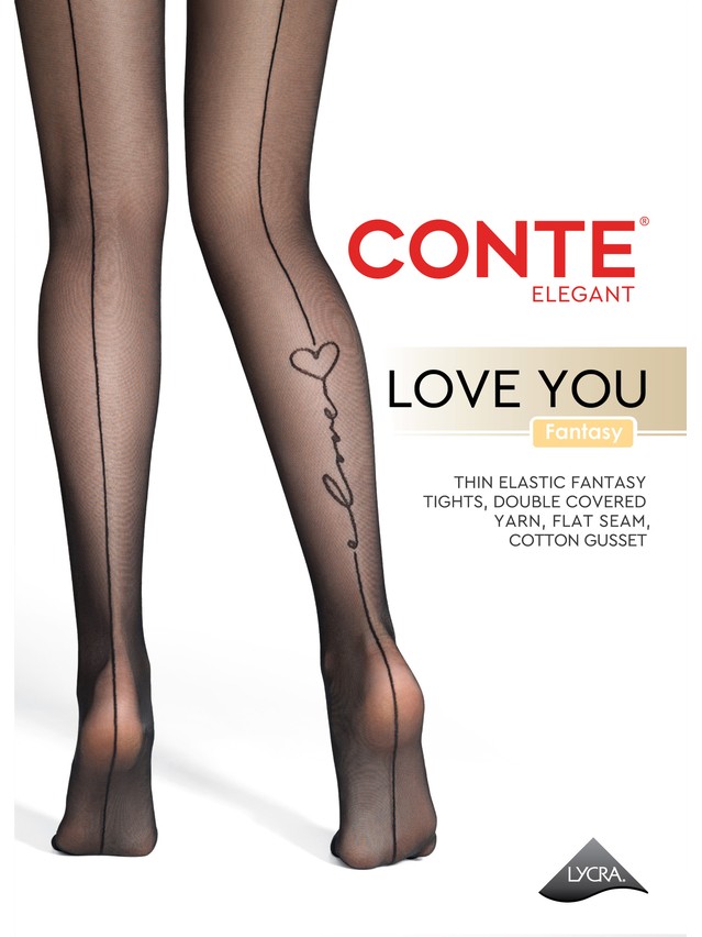 Women's tights CONTE ELEGANT LOVE YOU, s.2, nero - 5