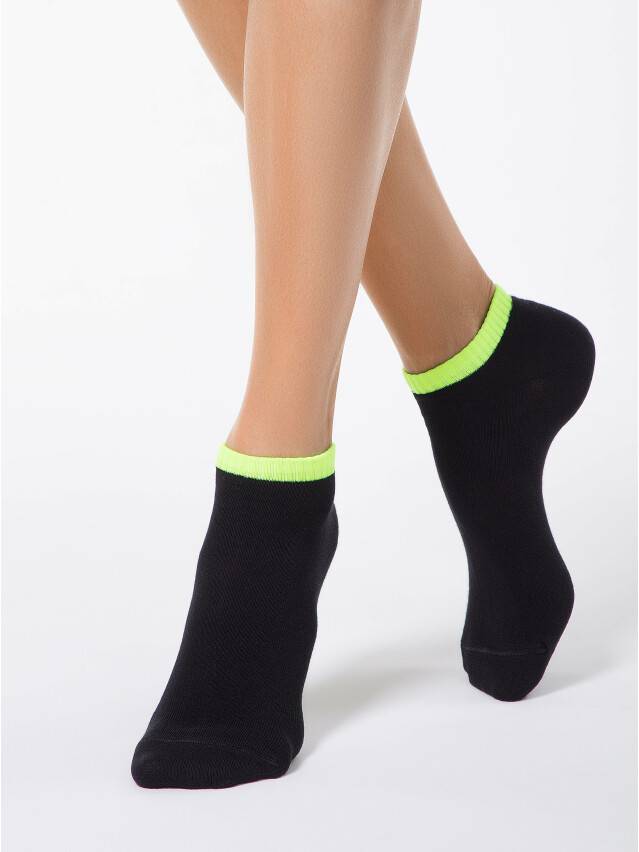 Women's socks CONTE ELEGANT CLASSIC, s.23, 068 black-lettuce green - 1