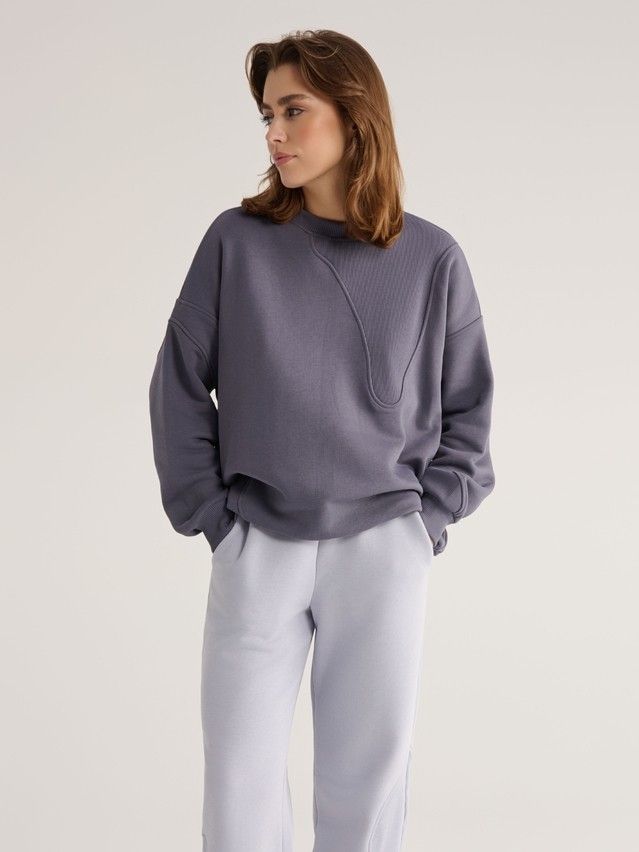 Women's polo neck shirt CONTE ELEGANT LD 2834, s.170-92, graphite - 1