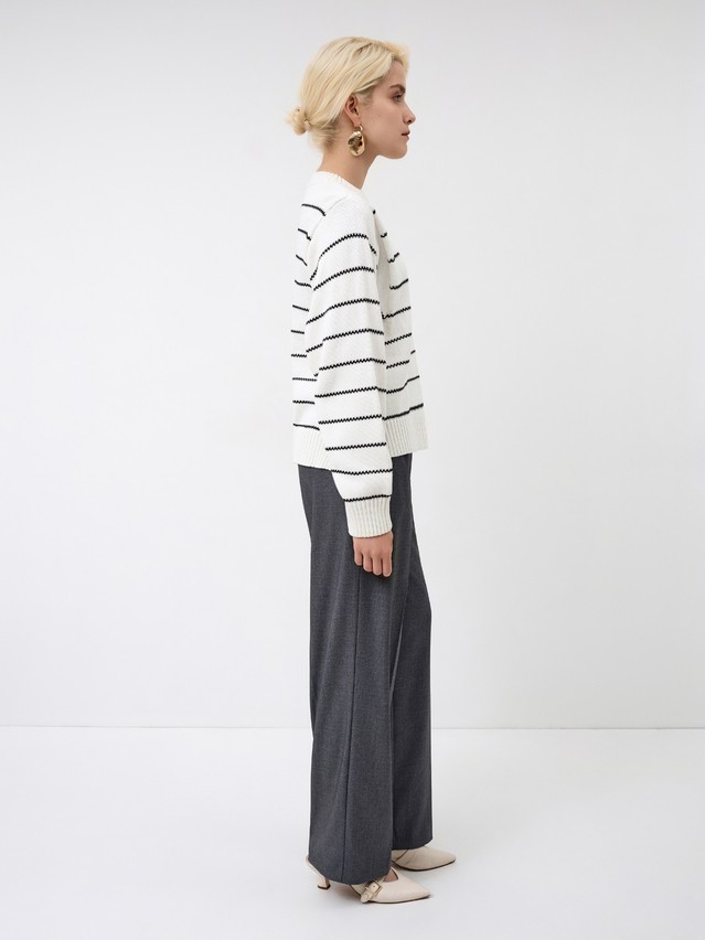 Women's pullover CONTE ELEGANT LDK24114, s.170-84, ecru-black - 2