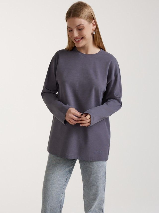 Women's polo neck shirt CONTE ELEGANT LD 3142, s.170-84, graphite - 2
